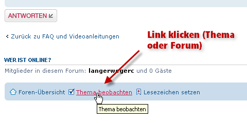 Thema oder Forum beobachten